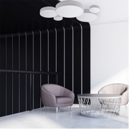 Deckenleuchte CLEO mit Bewegungs- und Dämmerungssensor, 3×E27/24 W/230 V, Ø 40 cm, Weiß