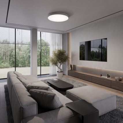 Deckenleuchte CLEO mit Bewegungs- und Dämmerungssensor, 5xE27/24W/230V, Ø 60 cm, grau