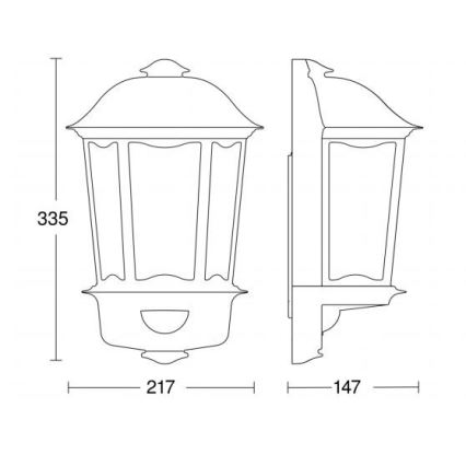 Deckenleuchte mit Sensor L 190 S schwarz