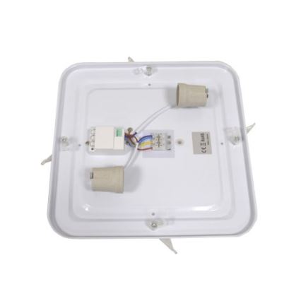 Deckenleuchte mit Sensor WILTON, 2xE27/60W/230V, 33x33 cm, Anthrazit