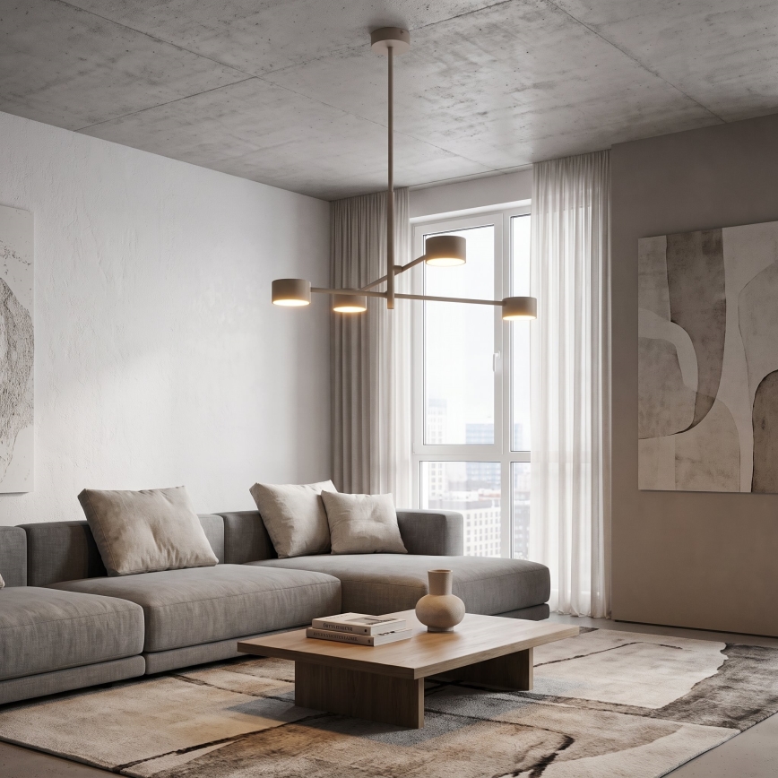 Deckenleuchte mit Stange NATSU 4xGX53/10W/230V beige