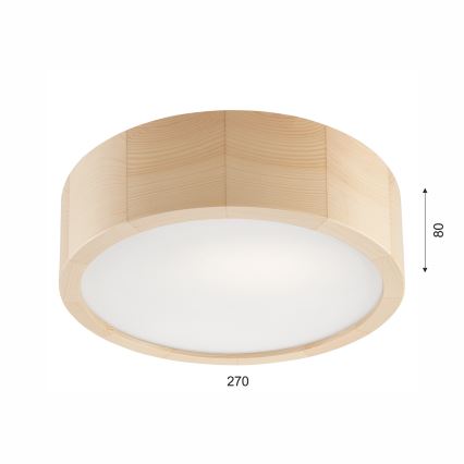 Deckenleuchte NATURAL 1xE27/60W/230V Ø 27,5 cm Kiefernholz