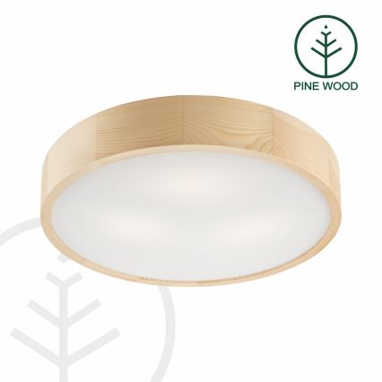 Deckenleuchte NATURAL 3xE27/60W/230V ø 47 cm Kiefer - FSC-zertifiziert