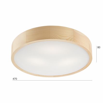 Deckenleuchte NATURAL 3xE27/60W/230V ø 47 cm Kiefer - FSC-zertifiziert