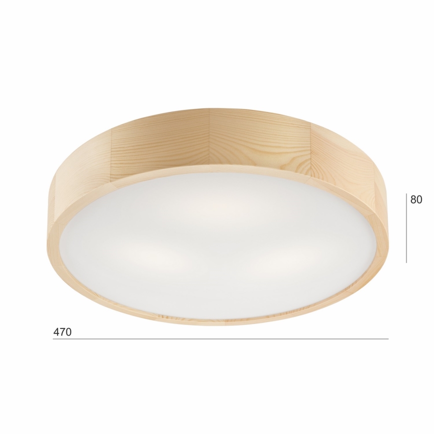 Deckenleuchte NATURAL 3xE27/60W/230V ø 47 cm Kiefer - FSC-zertifiziert