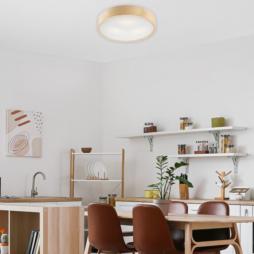 Deckenleuchte NATURAL 3xE27/60W/230V Ø 47 cm Kiefer