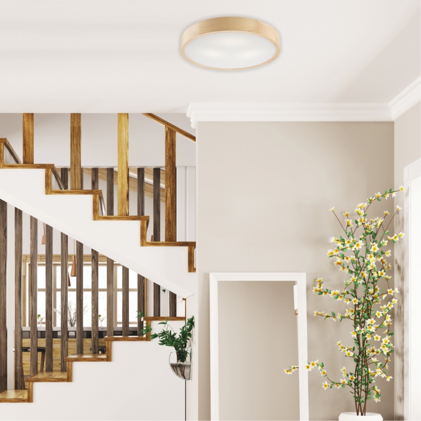 Deckenleuchte NATURAL 3xE27/60W/230V Ø 47 cm Kiefer