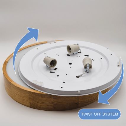 Deckenleuchte OAK 3xE27/60W/230V Eiche Ø 47,5 cm