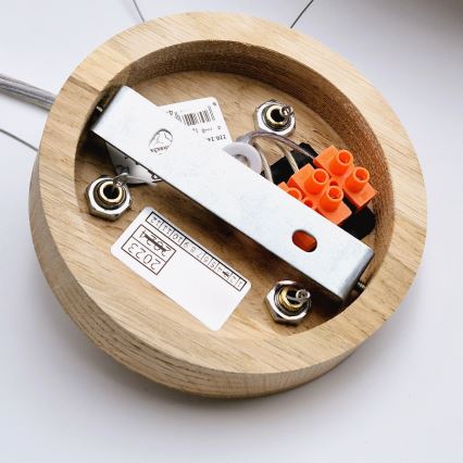 Deckenleuchte an Seil OAK 3xE27/60W/230V Eiche Ø 47,5 cm