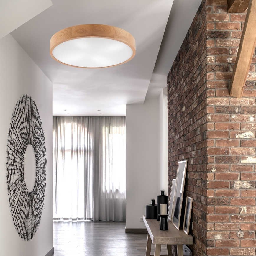 Deckenleuchte OAK 4xE27/60W/230V ø 57,5 cm Eiche