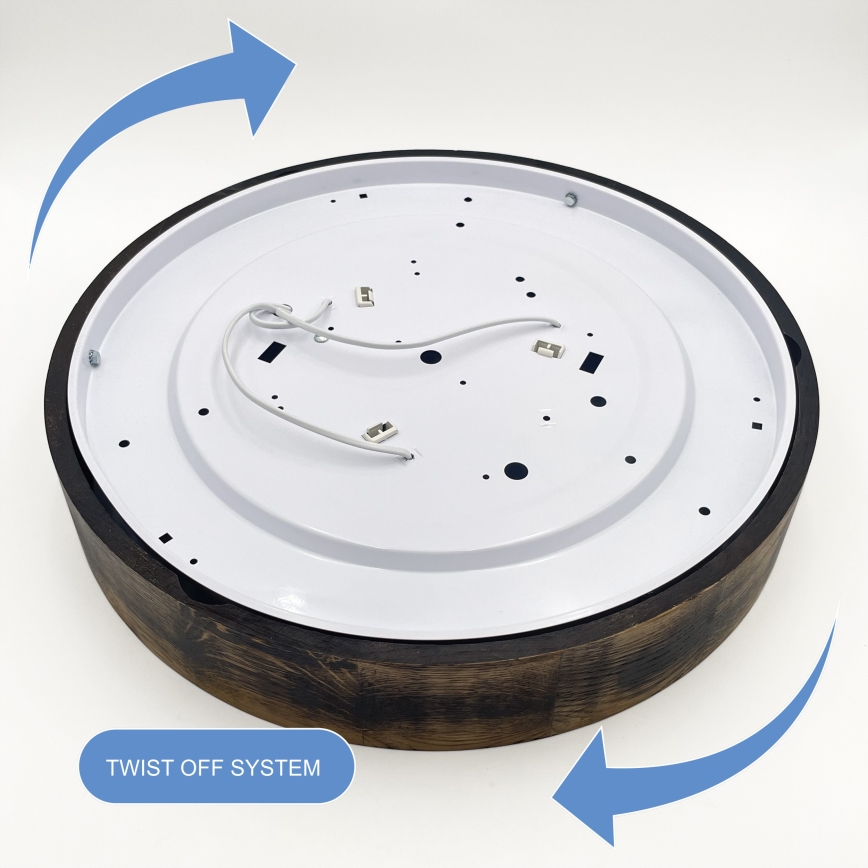 Deckenleuchte OAK SMOKY 3xE27/15W/230V Ø 47,5 cm Eiche/dunkelbraun