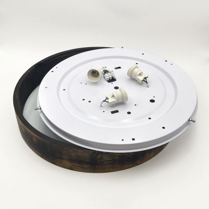 Deckenleuchte OAK SMOKY 3xE27/15W/230V Ø 47,5 cm Eiche/dunkelbraun