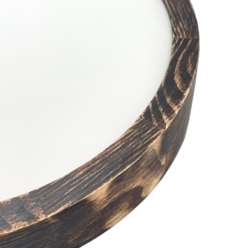 Deckenleuchte OAK SMOKY SLIM 1xE27/15W/230V Ø 27 cm Eiche/dunkelbraun