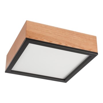 Deckenleuchte OAK SQUARE 2xE27/15W/230V 31x31 cm Eiche/schwarz