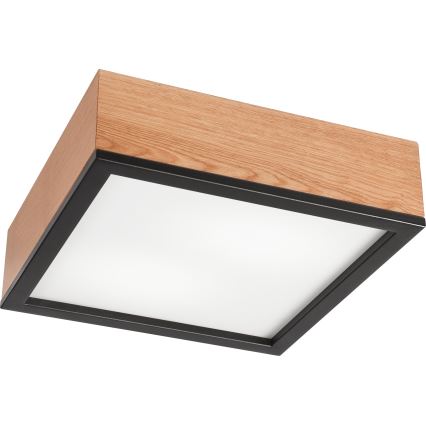 Deckenleuchte OAK SQUARE 2xE27/15W/230V 31x31 cm Eiche/schwarz