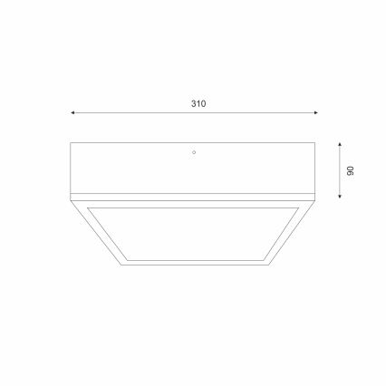 Deckenleuchte OAK SQUARE 2xE27/15W/230V 31x31 cm Eiche/weiß