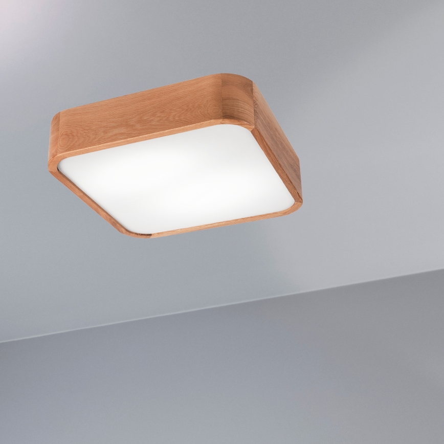 Deckenleuchte OAK SQUARE 2xE27/15W/230V 35x35 cm Eiche