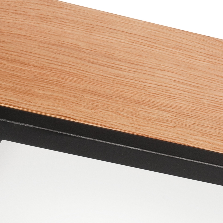 Deckenleuchte OAK SQUARE 4xE27/15W/230V 39x39 cm Eiche/schwarz