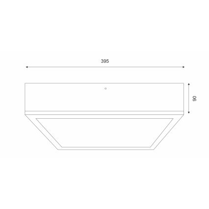 Deckenleuchte OAK SQUARE 4xE27/15W/230V 39x39 cm Eiche/schwarz