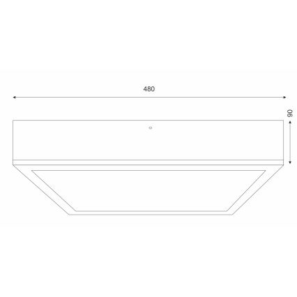 Deckenleuchte OAK SQUARE 4xE27/15W/230V 48x48 cm Eiche/weiß