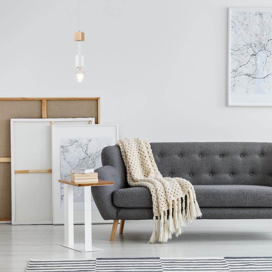 Deckenleuchte an Kabel ORAZIO 1xE27/60W/230V Buche