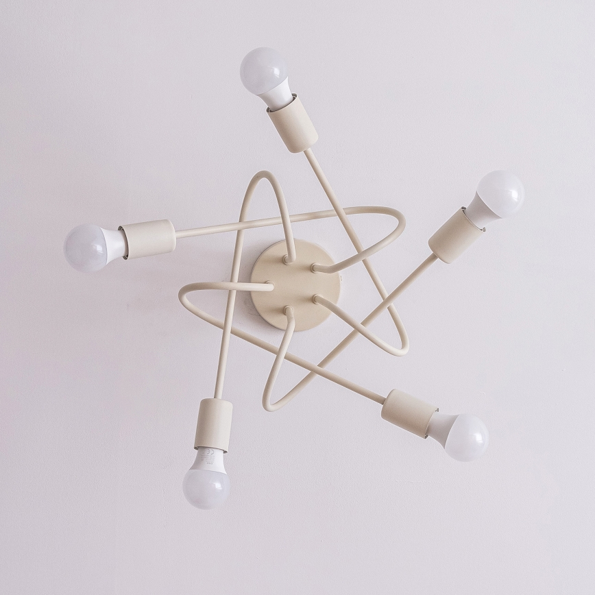 Deckenleuchte OXFORD 5xE27/15W/230V cremefarben