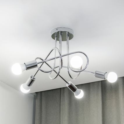 Deckenleuchte OXFORD 5xE27/15W/230V, glänzender Chrom