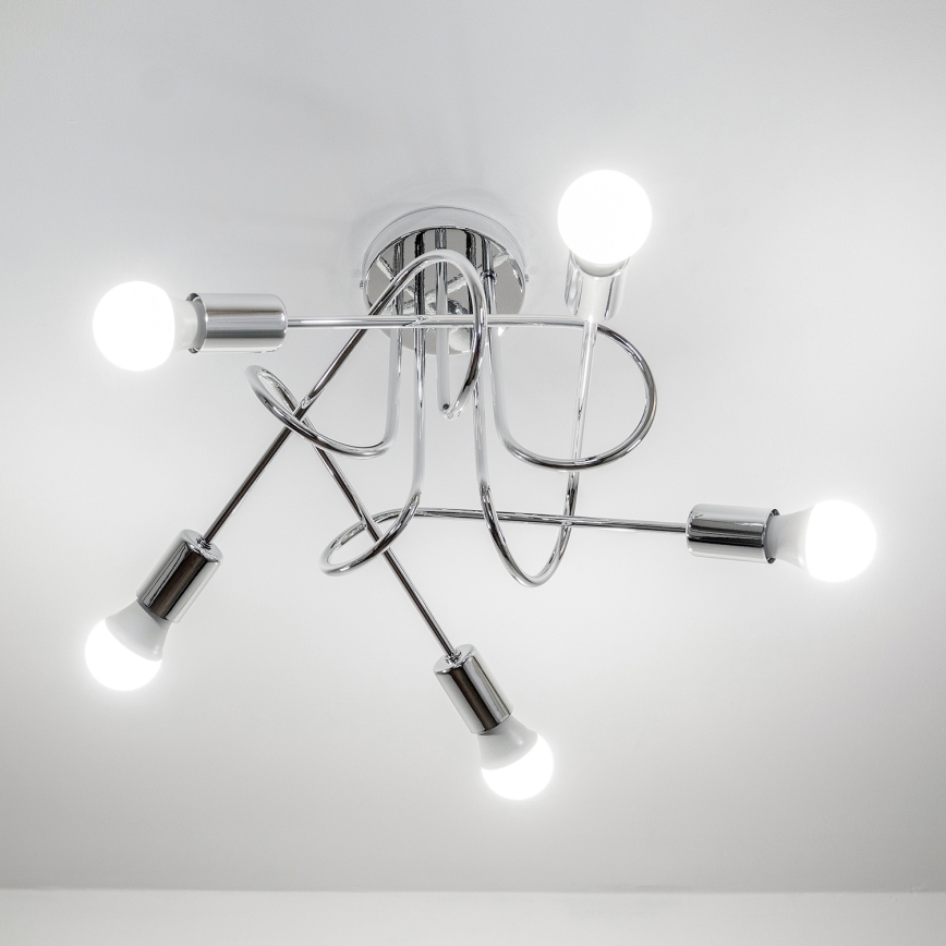 Deckenleuchte OXFORD 5xE27/15W/230V, glänzender Chrom