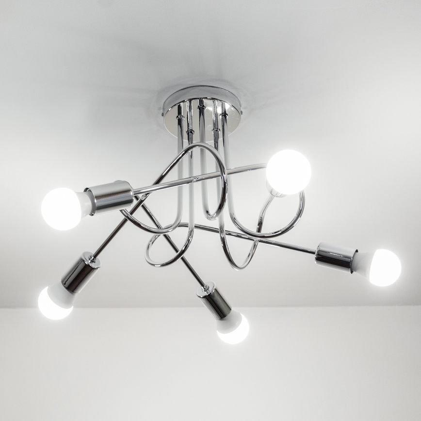 Deckenleuchte OXFORD 5xE27/15W/230V, glänzender Chrom