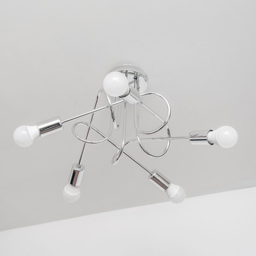 Deckenleuchte OXFORD 5xE27/15W/230V, glänzender Chrom