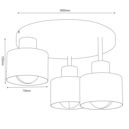 Deckenleuchte PARKLA 3xE27/15W/230V beige/golden