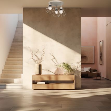 Deckenleuchte PARKLA 3xE27/15W/230V beige