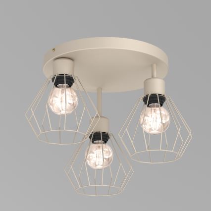 Deckenleuchte PARKLA 3xE27/15W/230V beige