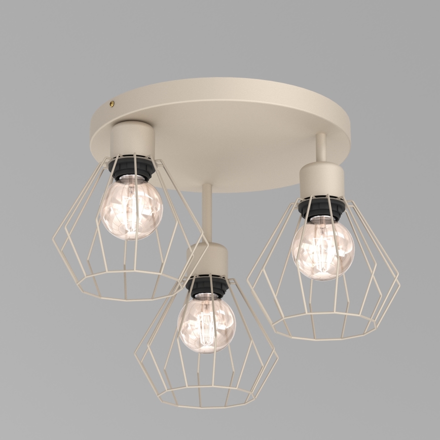 Deckenleuchte PARKLA 3xE27/15W/230V beige