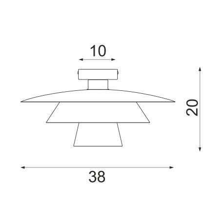Deckenleuchte PLATO 1xE27/15W/230V Ø 32 cm schwarz