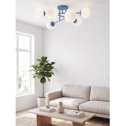 Deckenleuchte ROMA 6xE14/10W/230V blau