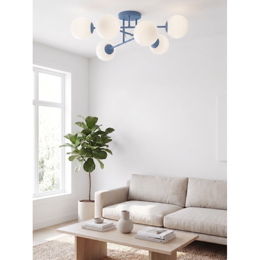Deckenleuchte ROMA 6xE14/10W/230V blau