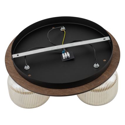 Deckenleuchte SALVIA 3xE14/10W/230V Ø 40 cm braun/rauchbraun