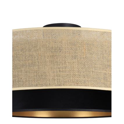 Deckenleuchte SARTA 1xE27/60W/230V Ø 45 cm schwarz/Jute