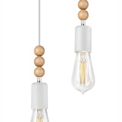 Deckenleuchte an Kabel SIMON 2xE27/60W/230V weiß/Buche