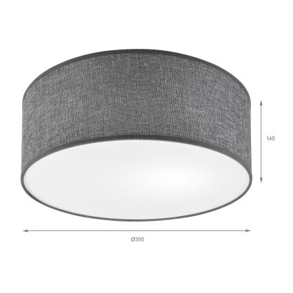 Deckenleuchte SIRJA 1xE27/15W/230V Ø 35 cm grau