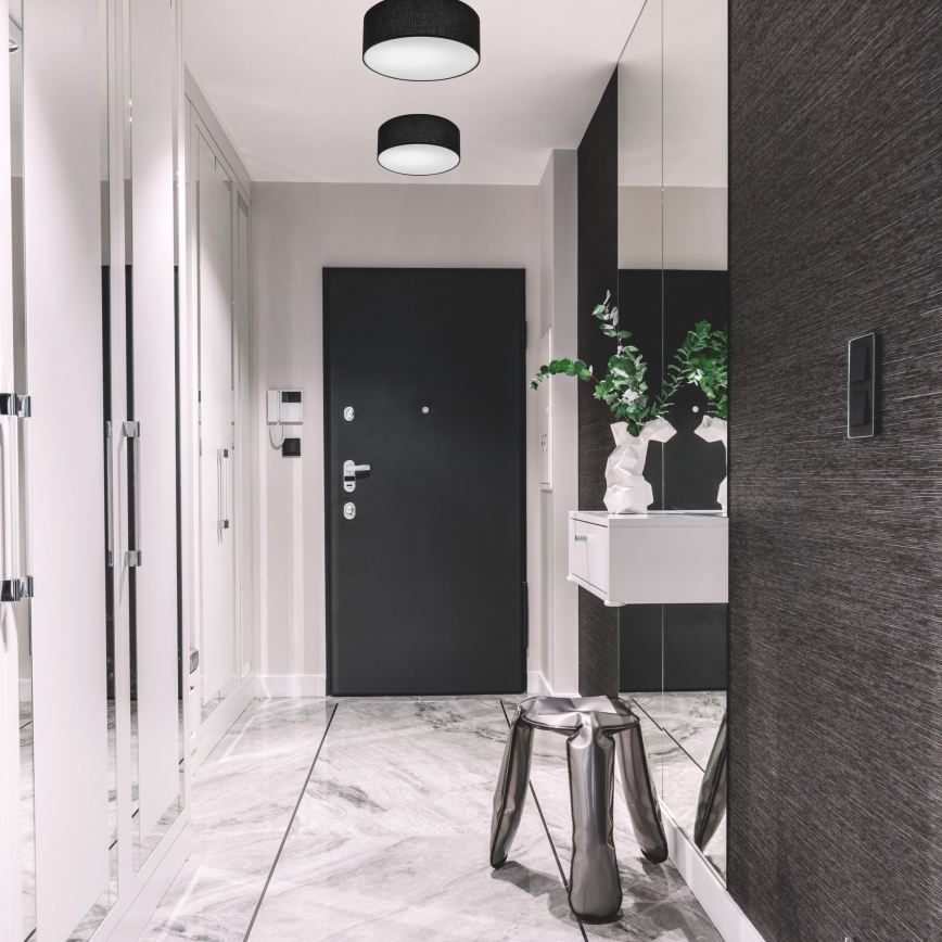 Deckenleuchte SIRJA 1xE27/60W/230V Ø 35 cm Schwarz