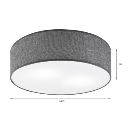 Deckenleuchte SIRJA 2xE27/15W/230V Ø 45 cm grau