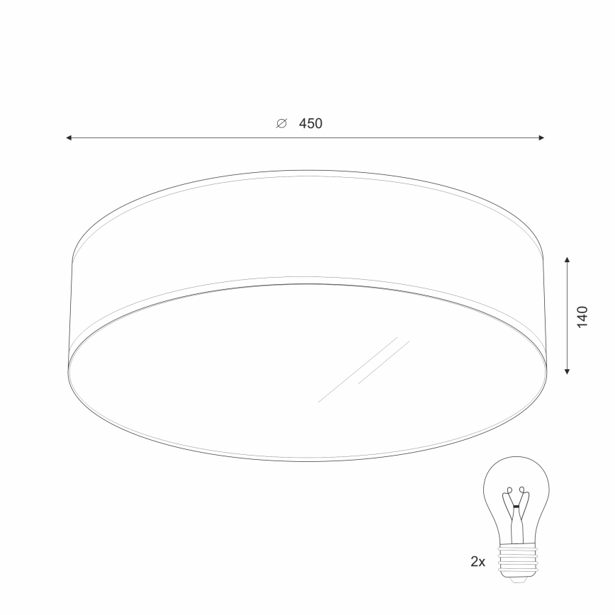 Deckenleuchte SIRJA 2xE27/60W/230V Ø 45 cm Beige