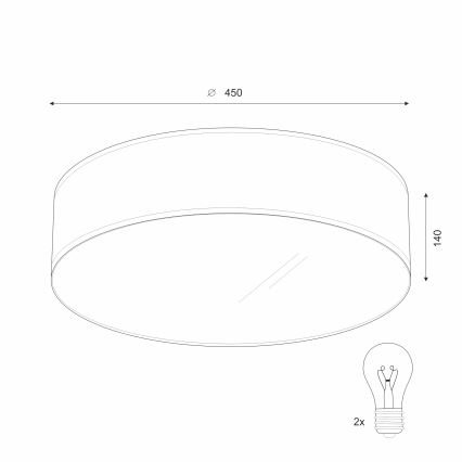 Deckenleuchte SIRJA 2xE27/60W/230V Ø 45 cm cremefarben
