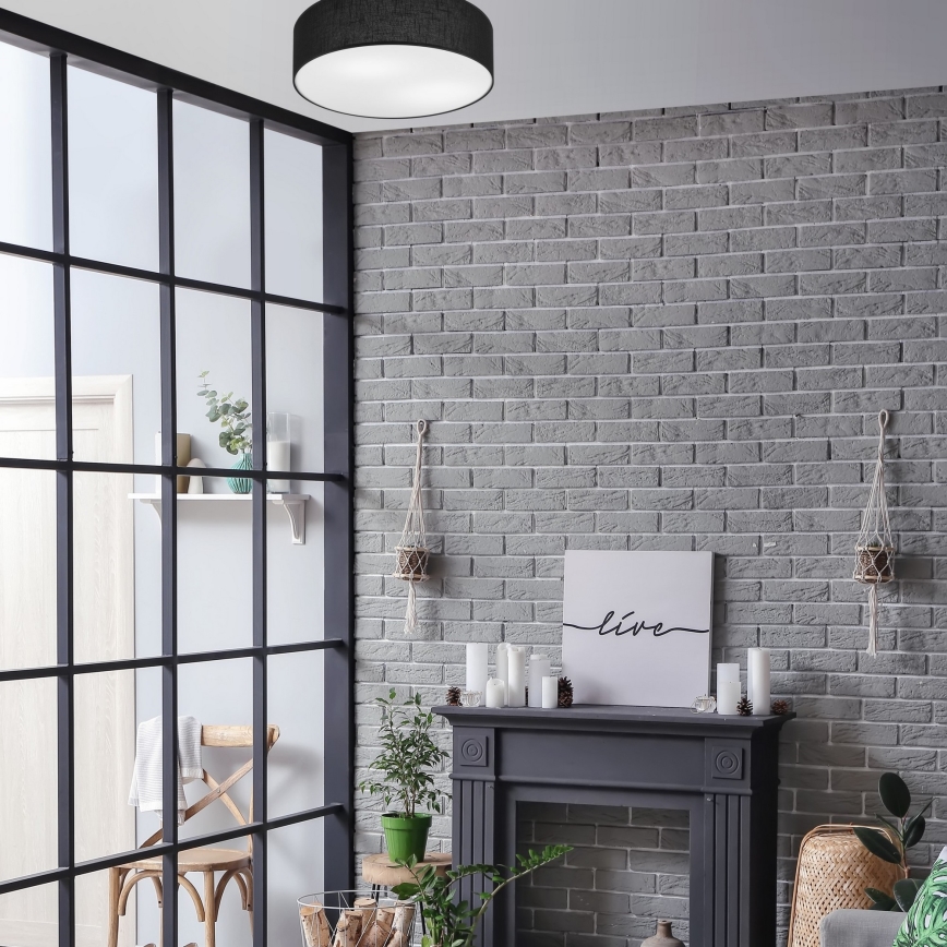 Deckenleuchte SIRJA 2xE27/60W/230V Ø 45 cm Schwarz