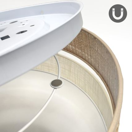 Deckenleuchte SIRJA DOUBLE BOHO 2xE14/15W/230V Ø 35 cm beige/creme