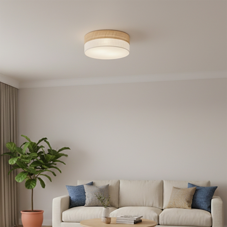 Deckenleuchte SIRJA DOUBLE BOHO 2xE14/15W/230V Ø 35 cm beige/creme