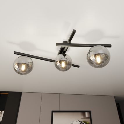 Deckenleuchte SMART 3xE14/10W/230V schwarz/grau