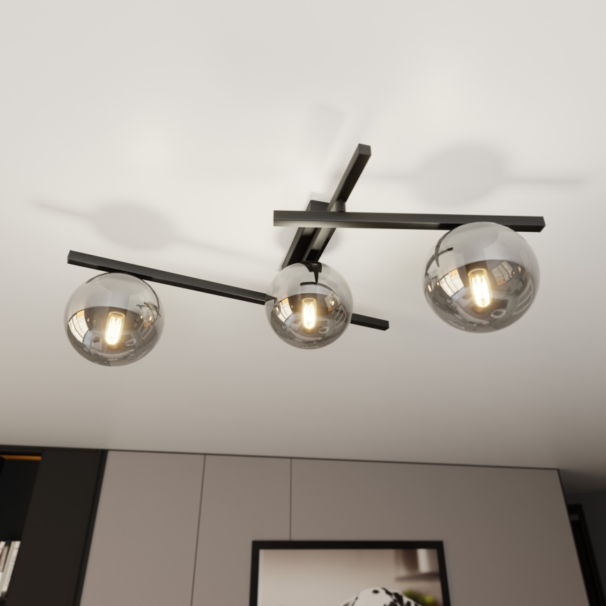 Deckenleuchte SMART 3xE14/10W/230V schwarz/grau
